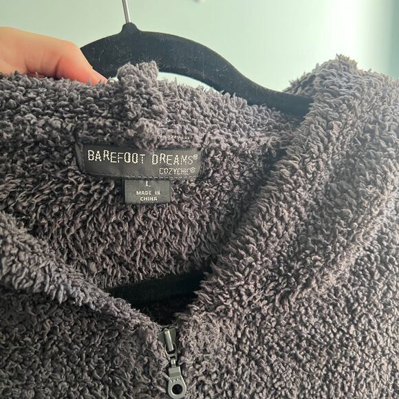 Barefoot Dreams Cozychic Knit Zip Up - Large - Gray - Picture 3 of 4